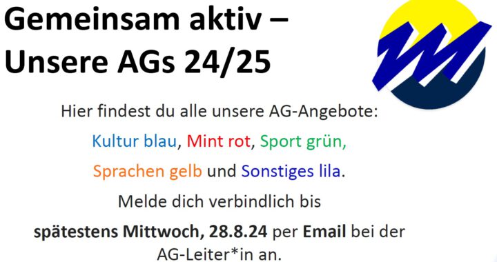 AG Angebot Schuljahr 2024/25