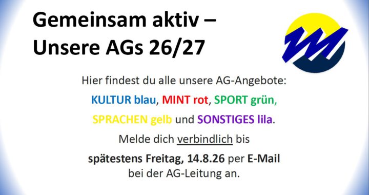 AG Angebot Schuljahr 2026/27 AG Angebot Schuljahr 2026/27